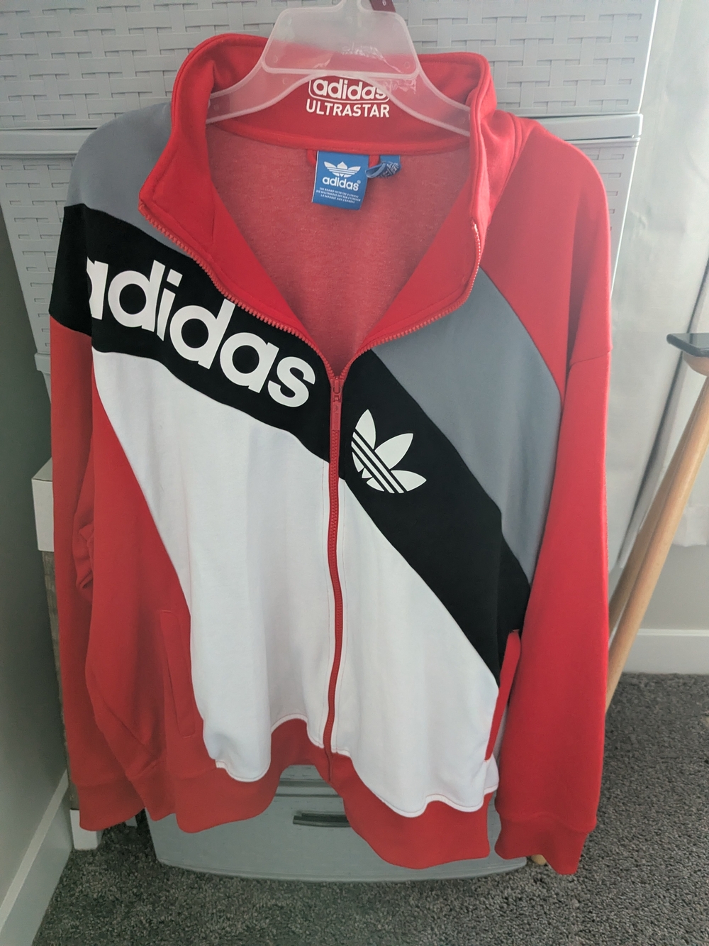 adidas Red Colorblock Track Jacket